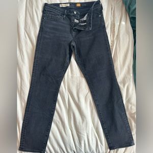 Pilcro and the Letterpress Anthropologie Slim Straight Black Jean Size 30 EUC